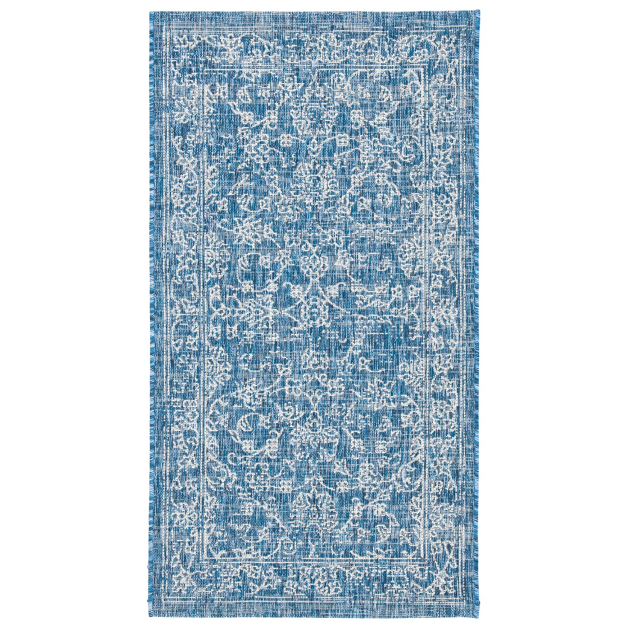 Safavieh Outdoor Cy8680-36821 Courtyard Navy / Ivory Rug
